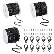 Elite DIY Chain Necklace Bracelet Making Kit, Including Iron Curb Chains & Jump Rings, Alloy Lobster Claw Clasps, Mixed Color, Chains: 12 Yards/set(DIY-PH0017-43)