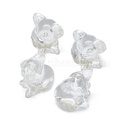 Synthetic Quartz Crystal Sculpture Display Decorations, for Home Office Desk, Koala, 24~27x26~30.5x29~30mm(G-F719-57G)