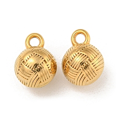 Ion Plating(IP) 304 Stainless Steel Charms, Round Charm, Real 18K Gold Plated, 12.5x9x9mm, Hole: 2mm(STAS-N103-110G)