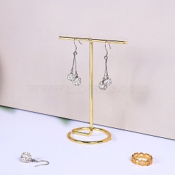 Metal T Bar Earring Display Stands, Jewelry Display Holder, for Earrings, Bracelets Necklaces, Photo Props, Golden, BurlyWood, 7.2x4.7x10.5cm(PW-WGFFF71-02)