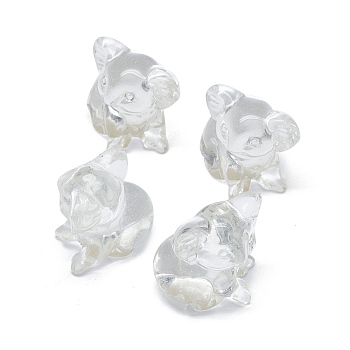 Synthetic Quartz Crystal Sculpture Display Decorations, for Home Office Desk, Koala, 24~27x26~30.5x29~30mm