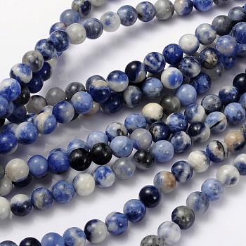 Natural Sodalite Beads Strand, Grade AB, Round, 8mm, Hole: 1mm, about 45~48pcs/strand, 15 inch