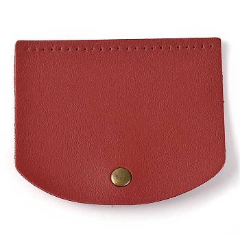 Imitation Leather Bag Cover, Rectangle with Round Corner & Alloy Brads, Bag Replacement Accessories, Red, 10.1x12x0.15~0.95cm, Hole: 1mm