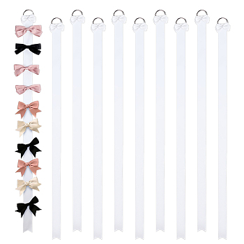 10Pcs Polyester Hairpin Hair Clip Holder Storage Organizer Hanging Ribbon, White, 1020mm
