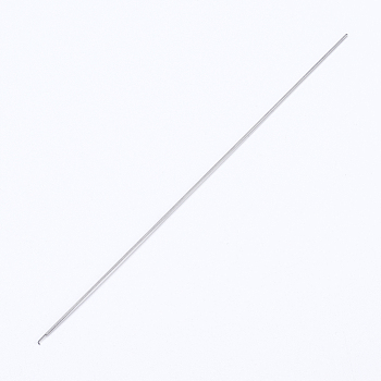 Iron Beading Needle, with Hook, For Buddha 3-Hole Guru Beads, Bead Threader, Platinum, 15x0.09cm