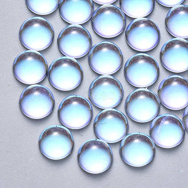 8mm Clear AB Half Round Glass Cabochons