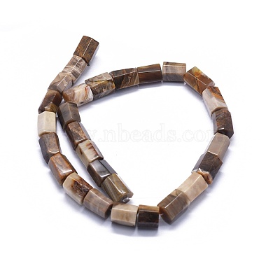 Chapelets de perles en bois pétrifié naturel(G-K293-J02-E)-2