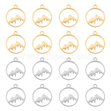 Golden & Stainless Steel Color Ring 201 Stainless Steel Pendants
