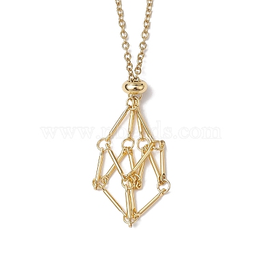 Crystal Cage Holder Necklace(NJEW-JN04588)-3