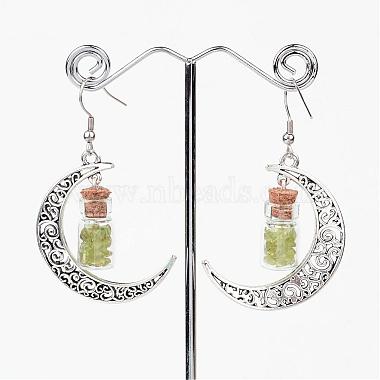 Glass Bottle with Natural & Synthetic Mixed Stone Inside Dangle Earrings(EJEW-JE02052)-2