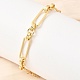 Rectangle Brass Link Chain Bracelets for Women(BJEW-F531-03G)-1