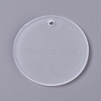 Acrylic Pendants, with Films, Flat Round, for Acrylic Ornaments, Blank Keychains, and DIY Crafts, Clear, 49.5x2.5mm, Hole: 3.5mm(X-OACR-TAC0001-03)