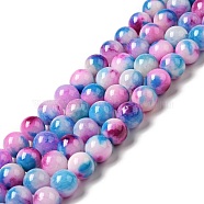 Jade Beads Strands, Natural White Jade, Dyed, Round, Colorful, 8mm, Hole: 1mm, about 51pcs/strand, 15.7 inch(X-G-D264-8mm-XH10)