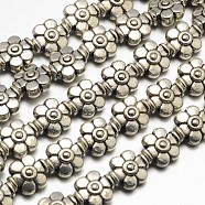 Tibetan Style Flower Alloy Bead Strands, Lead Free & Cadmium Free & Nickel Free, Antique Silver, 9x8x5mm, Hole: 1.5mm, about 23pcs/strand, 8 inch(TIBEB-O007-04-NR)