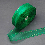 Organza Ribbon, Green, 7/8 inch(22mm), 100yards/roll(91.44m/roll)(ORIB-Q009-7)