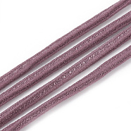 Elastic Cord, with Nylon Outside and Rubber Inside, Rosy Brown, 4x3.5mm, about 100yard/bundle(300 feet/bundle)(EC-S003-04E)
