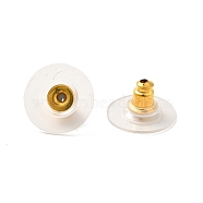 Brass Bullet Clutch Earring Backs, with Plastic Pads, Ear Nuts, Golden, 11x11x6.5mm, Hole: 1mm(X-KK-I057-G)