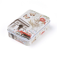 Mini Cute Tinplate Storage Box, Jewelry Box, Candy Box, Rectangle with Triumphal Arch Pattern, Colorful, 9.5x6.9x2.6cm(CON-WH0061-A05)