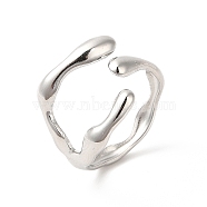 Non-Tarnish 304 Stainless Steel Cuff Finger Ring, Branch Ring for Women, Stainless Steel Color, 3.5~16mm, Inner Diameter: US Size 6 3/4(17.1mm)(RJEW-E063-32P)