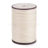 Round Waxed Polyester Thread String, Micro Macrame Cord, Twisted Cord, for Leather Sewing Stitching, PapayaWhip, 0.8mm, about 54.68 Yards(50m)/Roll(YC-D004-02E-SJ02)