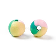 Handmade Polymer Clay Beads, Round, Lemon Chiffon, 8mm, Hole: 2mm(X-CLAY-D005-01G)