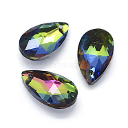 Faceted Glass Pendants, teardrop, Colorful, 22x13x8.5mm, Hole: 1mm(GLAA-F069-L-B01)