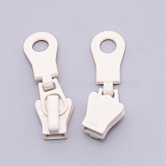 Zinc Alloy Replacement Zipper Sliders, for Luggage Suitcase Backpack Jacket Bags Coat, White, 40x12x10mm(PALLOY-WH0081-21A)