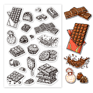 Custom PVC Plastic Clear Stamps, for DIY Scrapbooking, Photo Album Decorative, Cards Making, Chocolate, 160x110mm(DIY-WH0618-0099)