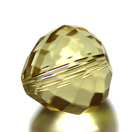 Imitation Austrian Crystal Beads, Grade AAA, Faceted, Teardrop, Pale Goldenrod, 6mm, Hole: 0.7~0.9mm(SWAR-F067-6mm-09)