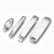 201 Stainless Steel Links Connectors, Stamping Blank Tag, Mixed Shapes, Stainless Steel Color, 20~39x5~10x2.5~3mm, Hole:2~5mm, 4 patterns, 1 pattern/50pc(STAS-N095-001)