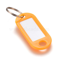 Plastic Badge Holders with Iron Rings, Tag Card Holder, Oval, Dark Orange, 50.5x22x2.5mm, Hole: 7mm(KY-T001-E02)