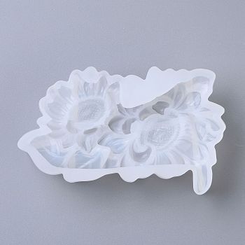 Flower Switch Cover Silicone Molds, Resin Casting Molds, For UV Resin, Epoxy Resin Craft Making, White, 7.4x11.3x2.6cm, Inner Diameter: 10.1x6.3cm