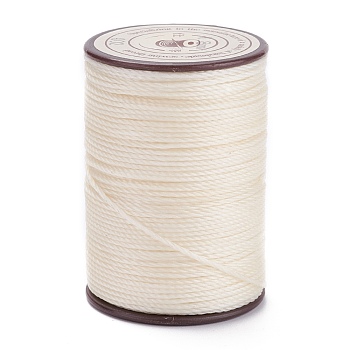Round Waxed Polyester Thread String, Micro Macrame Cord, Twisted Cord, for Leather Sewing Stitching, PapayaWhip, 0.8mm, about 54.68 Yards(50m)/Roll