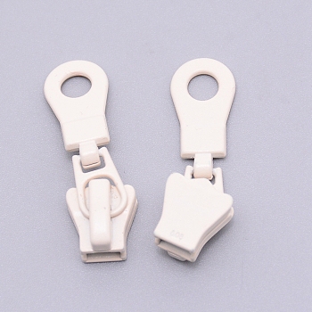Zinc Alloy Replacement Zipper Sliders, for Luggage Suitcase Backpack Jacket Bags Coat, White, 40x12x10mm