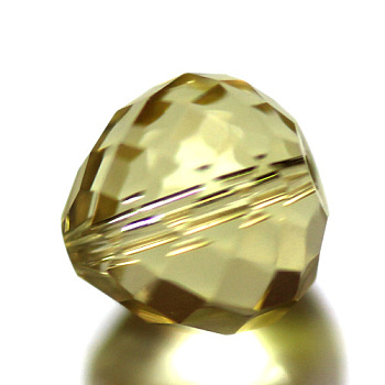 Imitation Austrian Crystal Beads, Grade AAA, Faceted, Teardrop, Pale Goldenrod, 6mm, Hole: 0.7~0.9mm