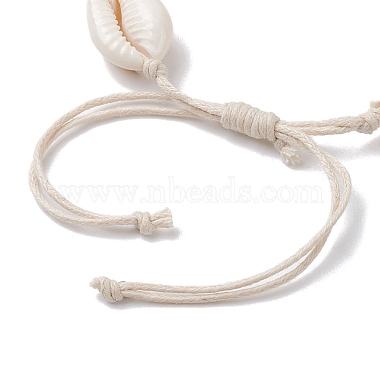 Natural Cowrie Shell Braided Bead Bracelets(BJEW-JB10093)-4