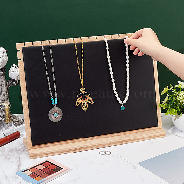 Detachable Wood Slant Back Necklace Display Stands(NDIS-WH0010-18A)-3