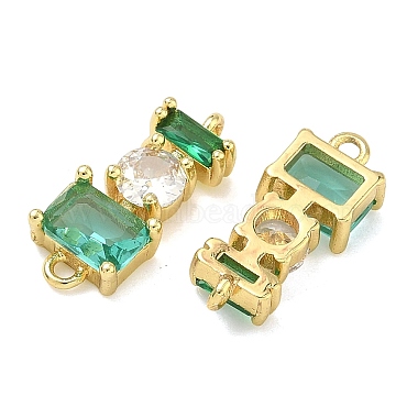Brass Micro Pave Cubic Zirconia Connector Pendants(KK-H259-08G-02)-2
