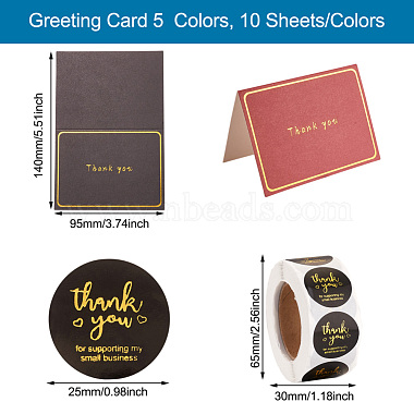 PandaHall Jewelry 50Pcs 5 Colors Paper Greeting Card(DIY-PJ0001-20)-3