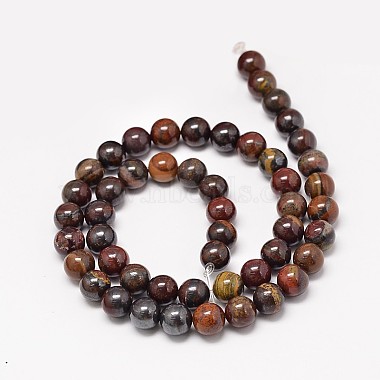 Natural Red Tiger Iron Round Bead Strands(X-G-P075-22-6mm)-2