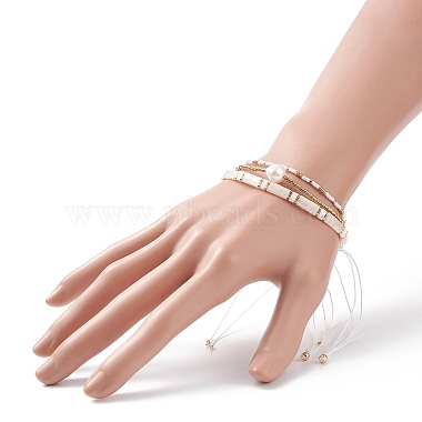 3 stücke 3 stil natürliche perle & glas saatperlen stretch-armbänder set für frauen(BJEW-JB08889)-3