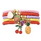 bracelet à breloques fruits en alliage émaillé(BJEW-JB09848)-1