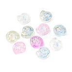 Ocean Theme Electroplate Transparent Glass Beads, AB Color Plated, Half Plated, Conch, 12.5x12x4.5mm, Hole: 1mm,  5pcs/set(GL-CBA9C2A-01B)