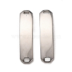 201 Stainless Steel Links Connector Charms, Curved Rectangle, Tarnish Free, Stainless Steel Color, 26x6x1.5mm, Hole: 2.6x1.6mm(STAS-P451-02A-P)
