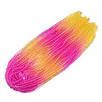 Baking Paint Transparent Glass Beads, Gradient Color, Segmented Multi-color Beads, Round, Fuchsia, 8mm, Hole: 1mm, about 106pcs/strand, 31.10''(79cm)(DGLA-M001-8mm-05)