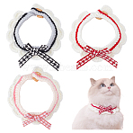 3Pcs 3 Colors Acrylic Fibers Cat Bowknot Collar, Pet Collar, Mixed Color, 240x50x11mm, 1pc/color(AJEW-FG0004-34)