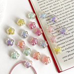 Transparent Acrylic Beads, Flower, Bead in Bead, AB Color Plated, Mixed Color, 13x13.5x8.7mm, Hole: 3mm(X-OACR-I013-08)