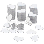 300Pcs Heart Mirror Self Adhesive Acrylic Mosaic Tiles, Silver, 17x20.5x1mm(DIY-PH0021-93)