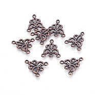 Tibetan Style Chandelier Components, Lead Free & Nickel Free & Cadmium Free, Red Copper, 19x16x2mm, Hole: 1mm(X-TIBEP-00428-R-FF)
