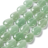 Natural Green Aventurine Beads Strands, Teardrop, 17.5~18x13x6mm, Hole: 1.2mm, about 22pcs/strand, 15.24 inch(38.7cm)(G-L242-22)